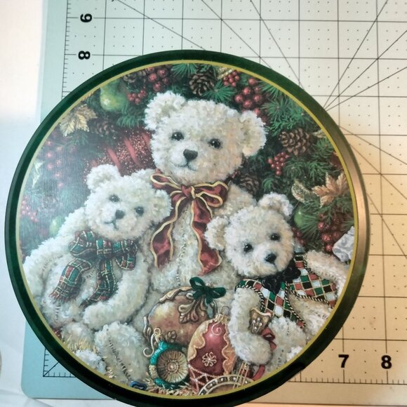Christmas Teddy Bear Cookie Tin Bear Holiday Brother Sister Design Studio - Picture 3 of 9